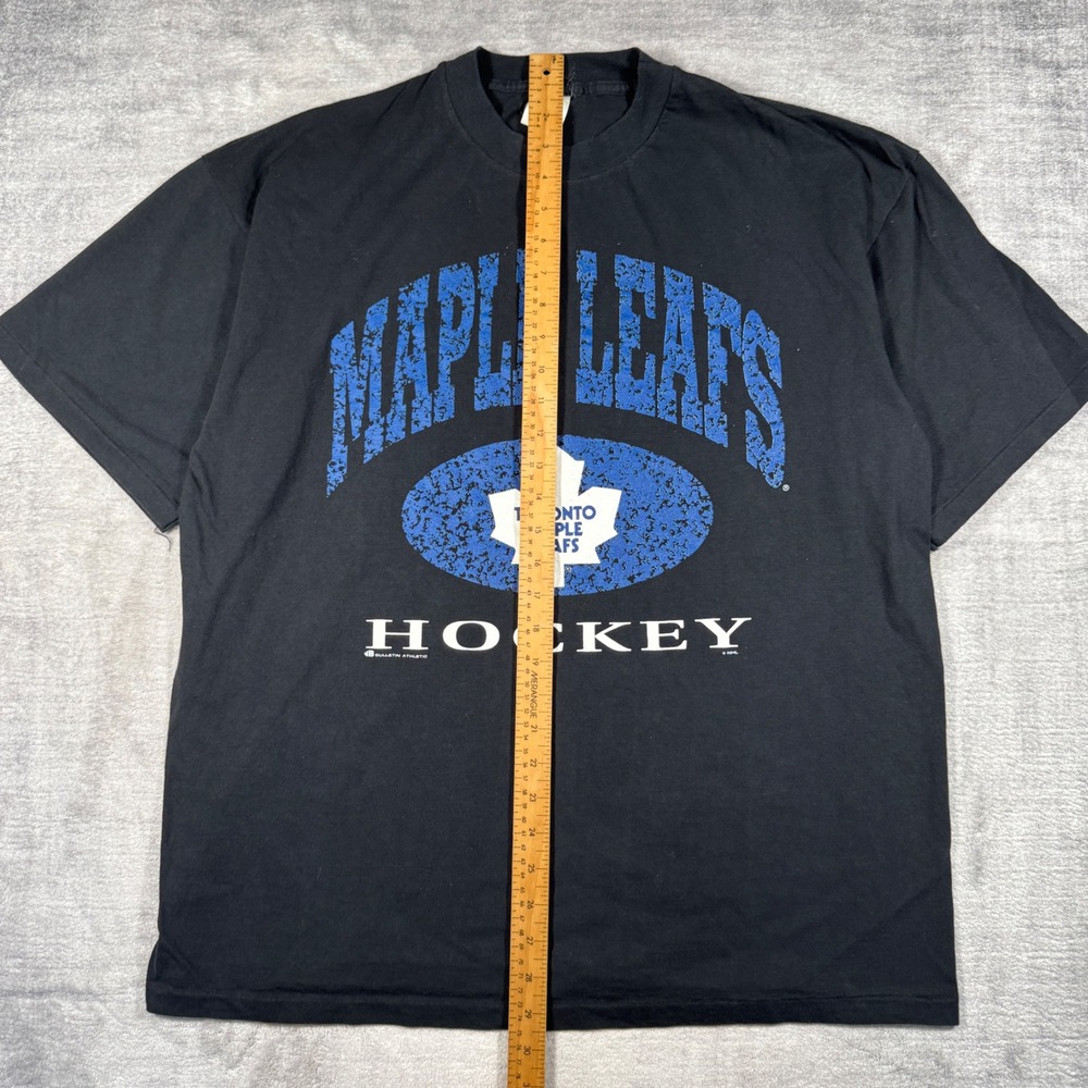 Toronto Maple Leafs Shirt Mens XL Black Vintage 90s NHL Hockey Single Stitch - Picture 7 of 10